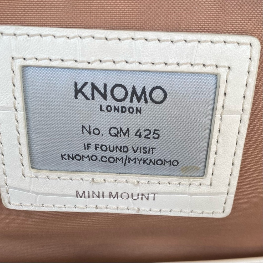 Knomo London leather Mini Mount 10” backpack white/off white - Picture 10 of 16